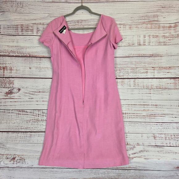 Vintage Silk Linen 8 Dress 10 Blazer Set Pink Pastel Embroidered Coquette Floral - Picture 6 of 16